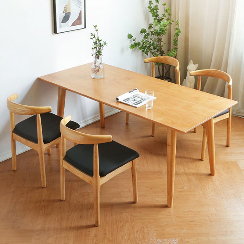Modern 1/2/3/4/5/7 Pieces Rectangle Dining Set Solid Wood Dining Table with Chairs