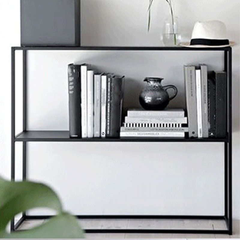 Modern Steel Console Table Rectangle Glass Shelves 10" W Accent Table for Hall