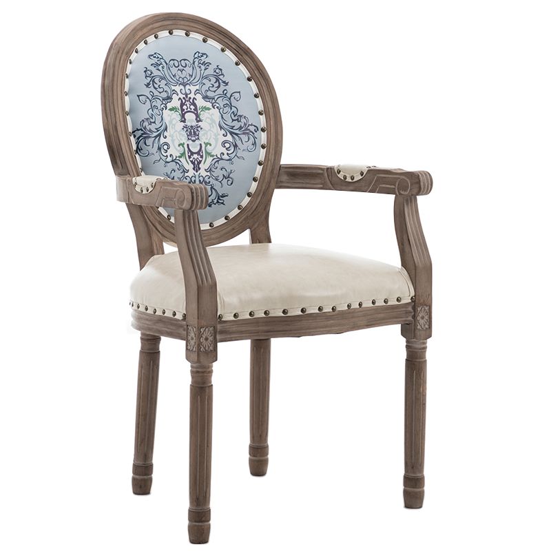 Fauteuil de salle à manger en bois avec coussin, chaise d'appoint à dossier ouvert pour la maison