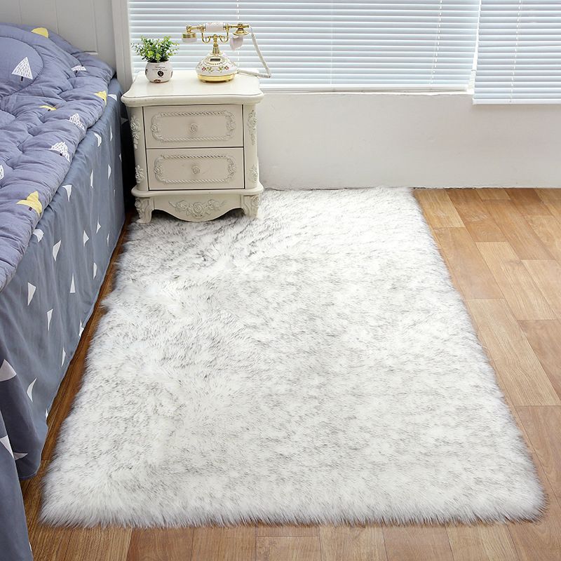 Shag Plain Rug Multi Color Simple Area Carpet Polypropylene Washable Anti-Slip Stain Resistant Rug for Room