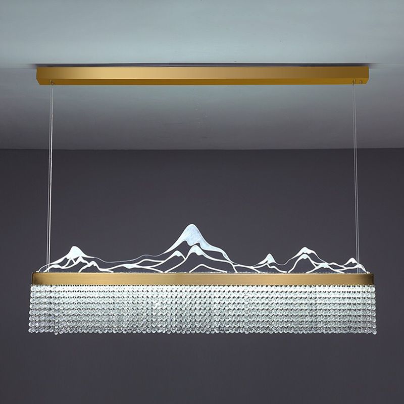 Cascades Hanging Island Lights Crystal Modern Designer Pendant Lighting Fixtures for Restaurant