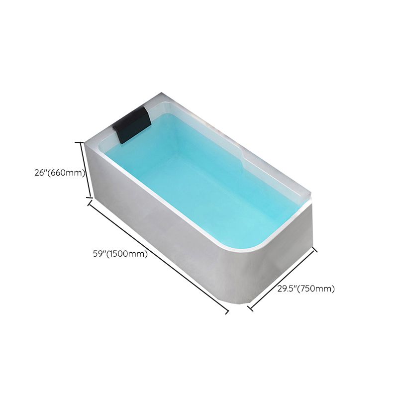 Modern Acrylic Soaking/Whirlpool Bathtub Rectangle Back to Wall Bathtub