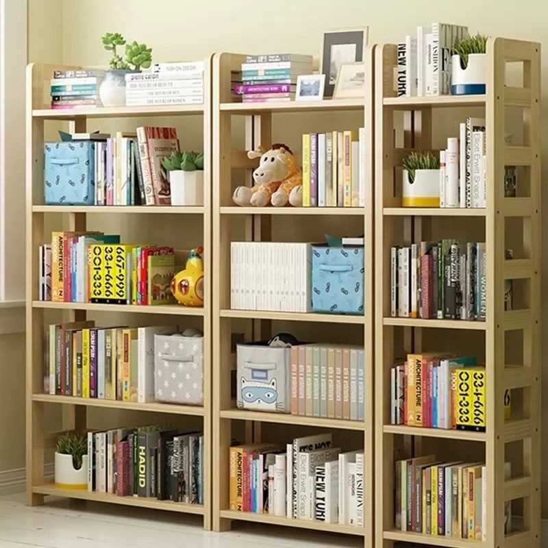 Modern Style Open Bookshelf Solid Wood Etagere Shelf Bookcase