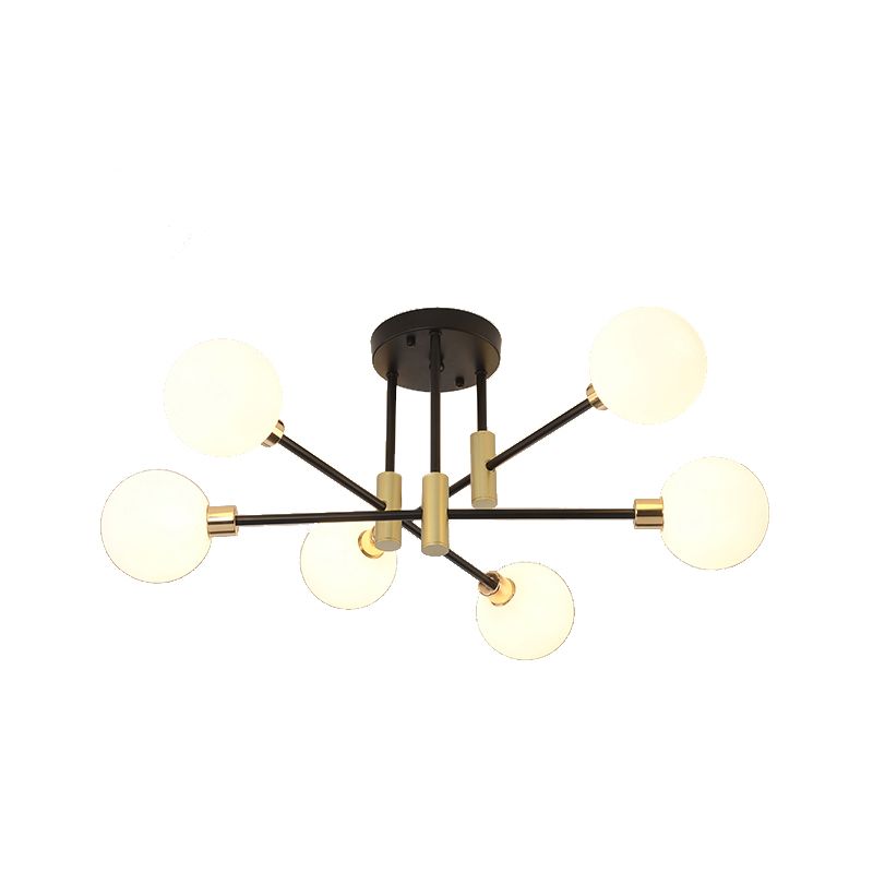 Contemporary Sphere Flush Light Fixture Glass Flush Mount Lights in Black