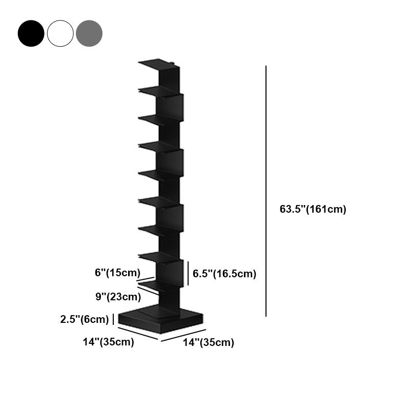 Metal Closed Back Geometric Bookcase Contemporary Style Book Shelf
