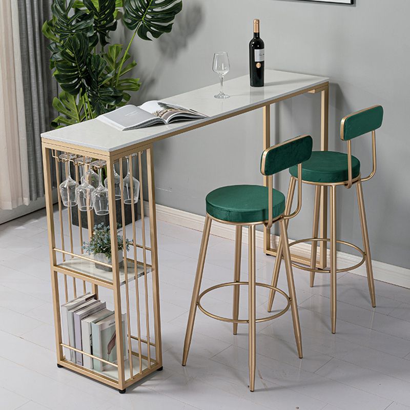 Modern Bar Table Set 1/2/3 Pcs Faux Marble Rectangular Bar Set for Indoor