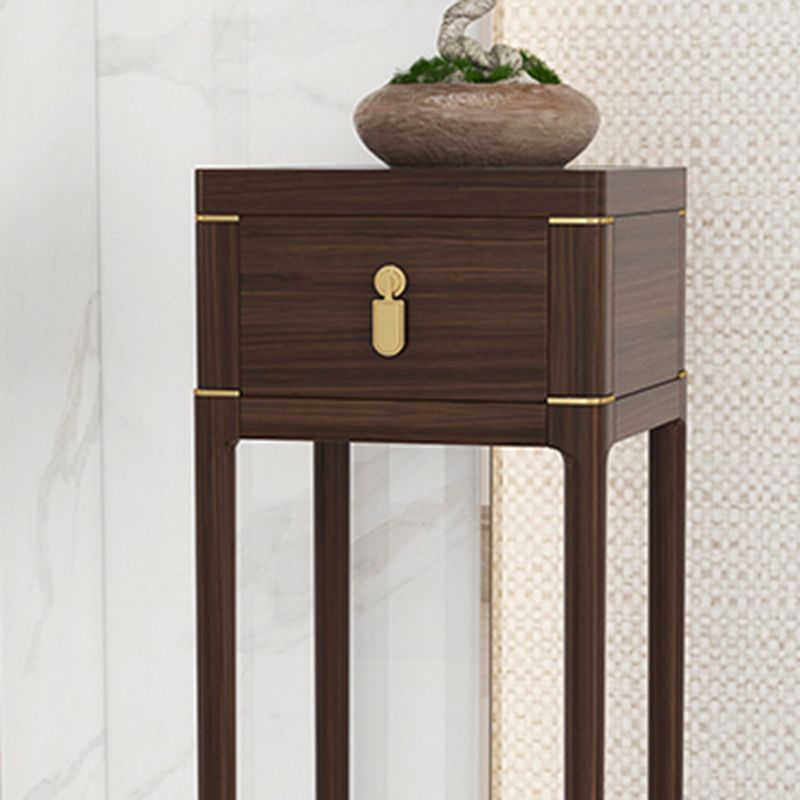 Rectangle Contemporary Console Table Wooden Console Sofa Table in Brown