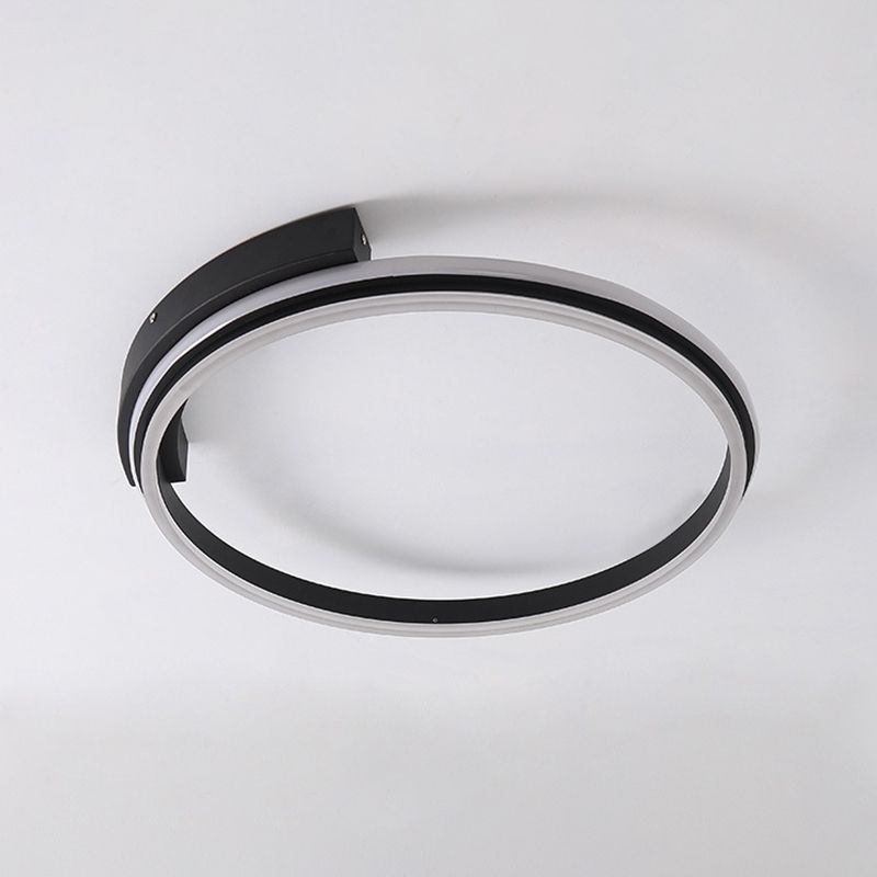 Acrylic Hoop Surface Ceiling Light Minimal Black 16.5"/20.5" Wide LED Flush Mount Recessed Lighting in Warm/White Light