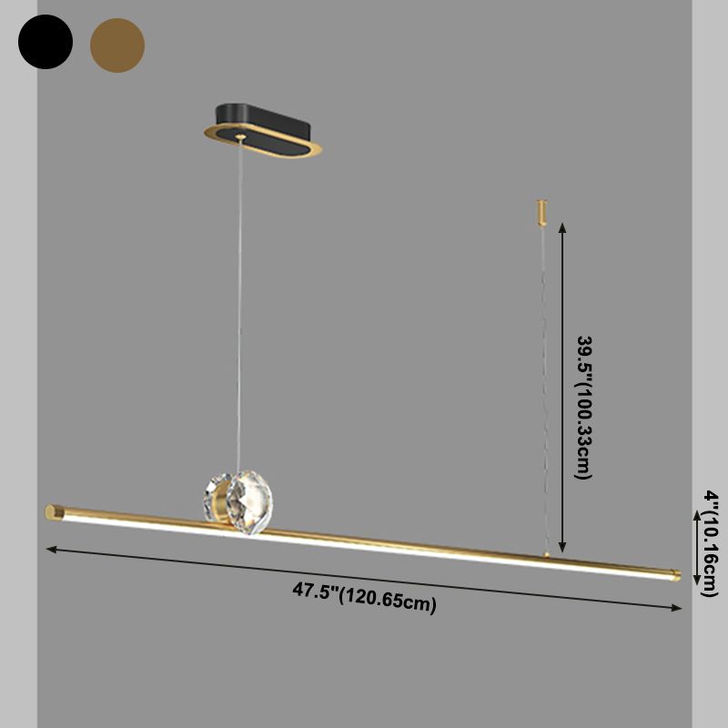 Linear Island Lights Contemporary Metal Island Lighting Fixture for Kitchen