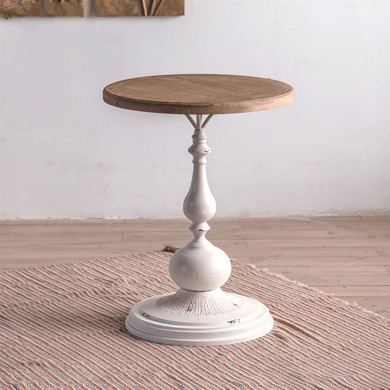 20" Wide French Country Side Table Round Pedestal Accent Side Table