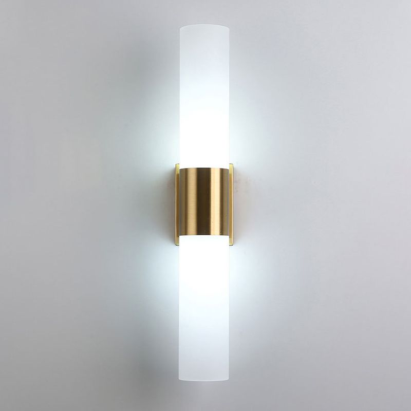 Modern 2-Light Bathroom Vanity Light Black/Golden Metal Bath Bar