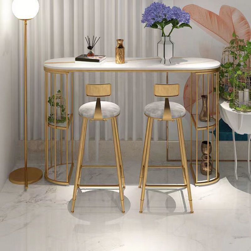 Contemporary Dining Stool Armless Bar Stools with Metal Base
