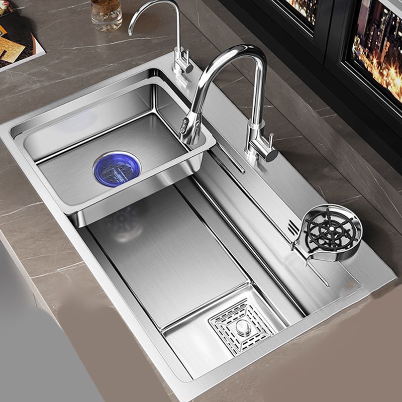 Modern Kitchen Sink Stainless Rectangular Pull-out Faucet Kitchen Sink