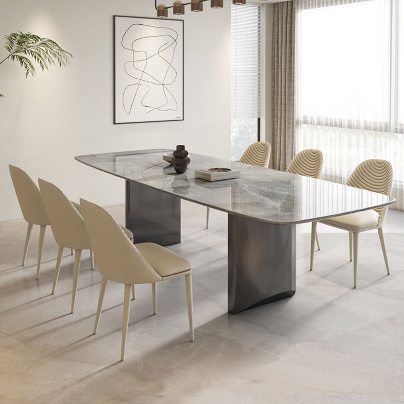 Modern Dining Set 1/7 Pcs Rectangle Dining Table with Upholstered Chairs