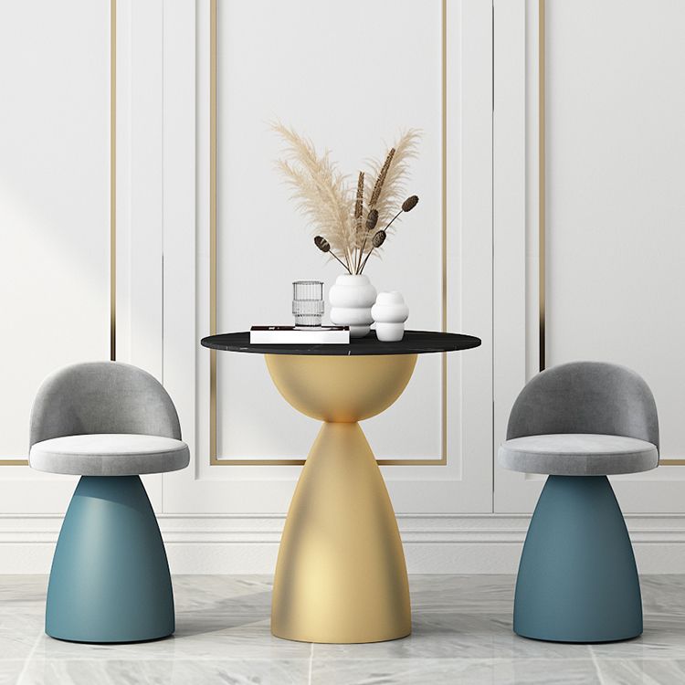 Minimalist Round Shape Sintered Stone Dining Table Standard 27.5 inch Dining Table for Kitchen