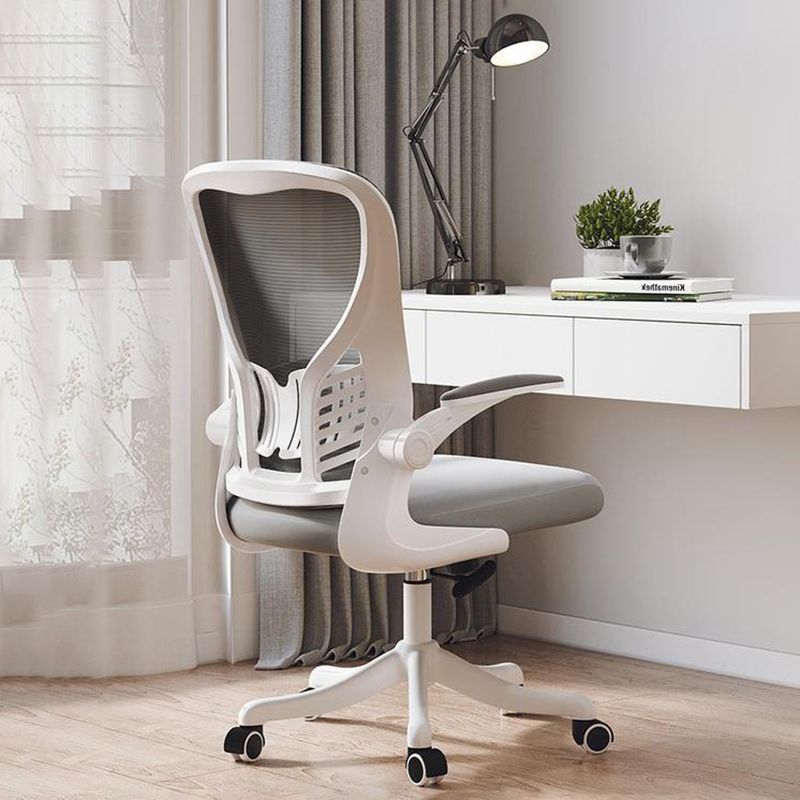 High Back Office Chair with Sponge Cushion Adjustable Arm Nylon Office Chair
