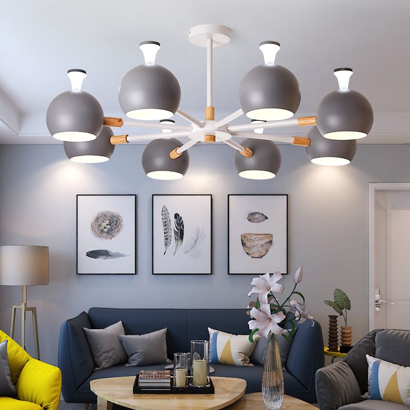 Multi -light sferische tak hangende licht moderne stijl metalen hangende verlichting voor slaapkamer