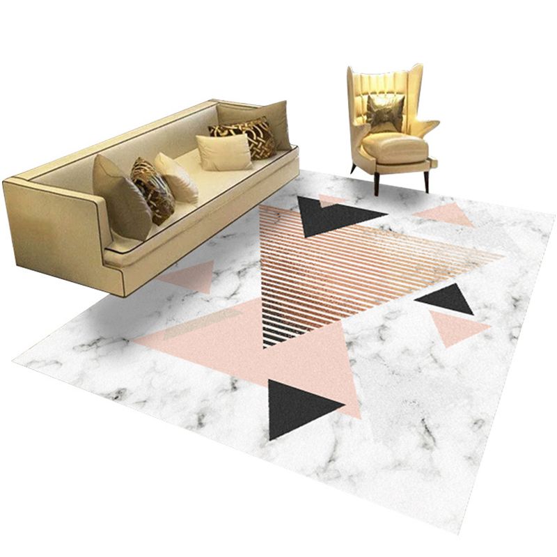 Creative Marble Print Rug Trendy Abstract Carpet Polyester Non-Slip Backing Rug for Living Room