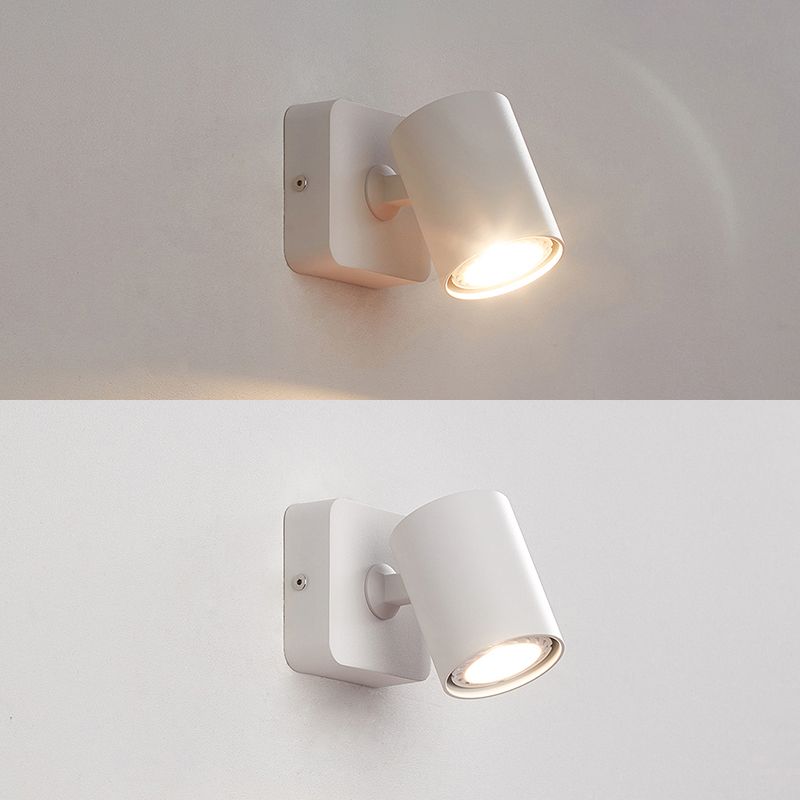 Modern Simple Led Wall Light Cylindrical Aluminium Rotatable Wall Lamp for Living Room