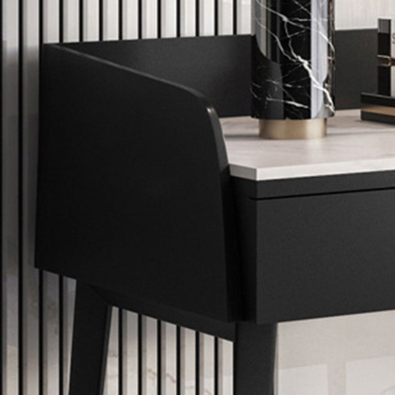 Contemporary Stone Top Vanity Set 2 Storage Drawers With Stool - 33.46" H