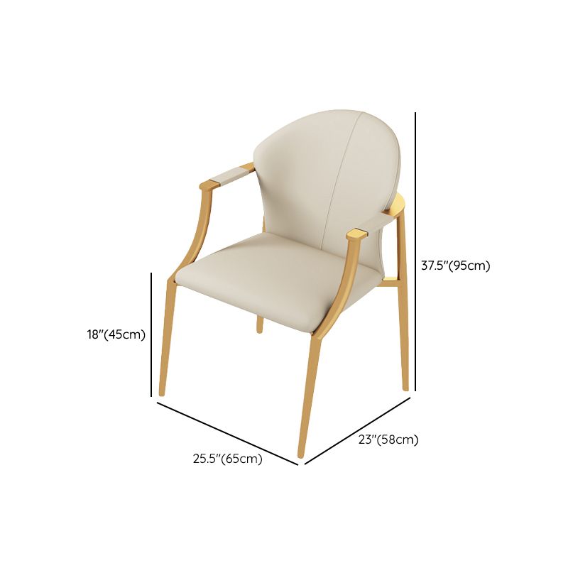 Contemporary Style Arm Chair Metal Dining Room Chair for Home