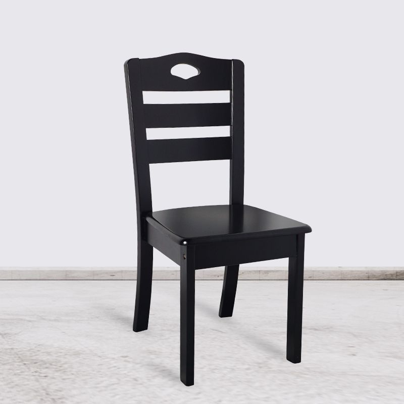 Inicio Sillas de comedor sin brazos Silla lateral con respaldo de listones y patas de madera (juego de 2)