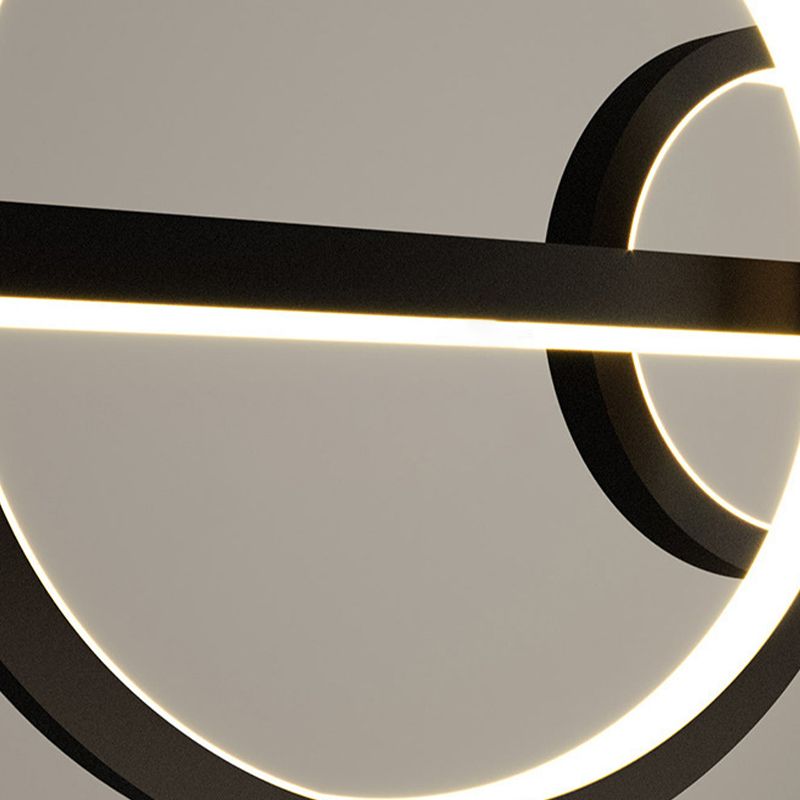 Unique Shape Hanging Island Lights Modern Chandelier Light Fixture in Black