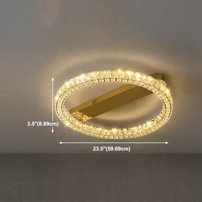 Luminaires encastrés contemporains Lampes encastrées circulaires en cristal en or