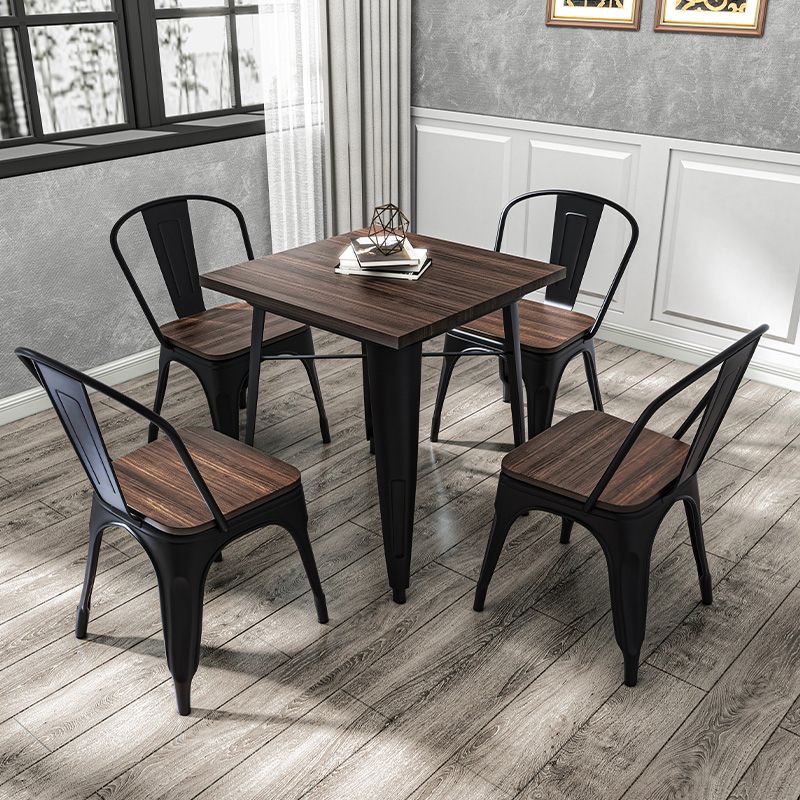 Coffee Shop Dining Table Set 1/2/3/5/7 Pieces Wood and Metal Dinette Set