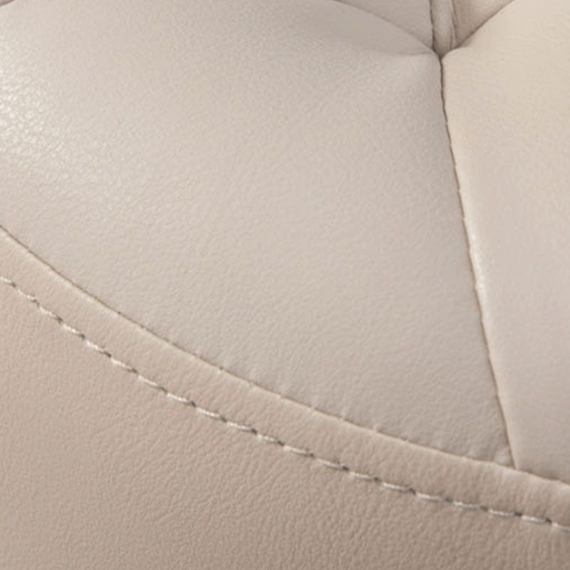 Modern Orange Pouf Water Resistant Round Pouf for Living Room