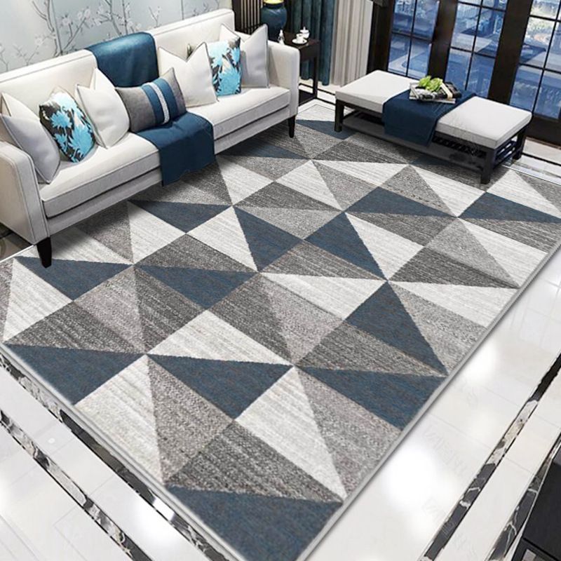 Simplicity Triangle Pattern Area Rug Colorful Contemporary Polyester Carpet Friendly Washable Area Carpet for Living Room