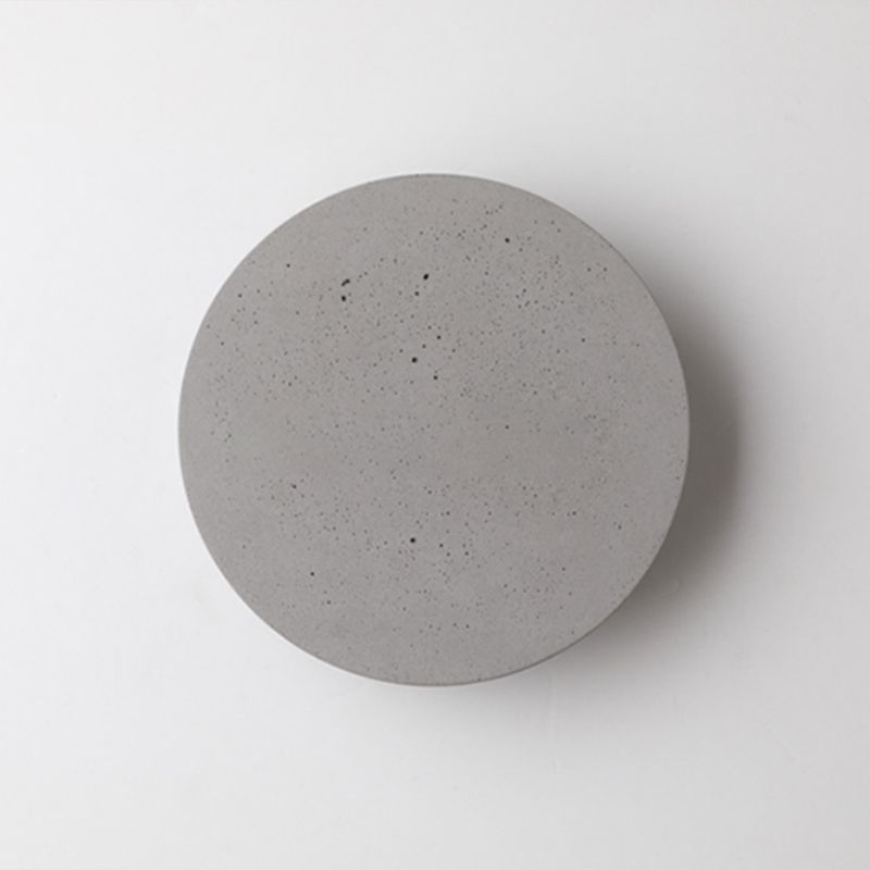 Lámpara de luz redonda de pared moderna lámpara de pared gris de 1 luz con sombra de cemento