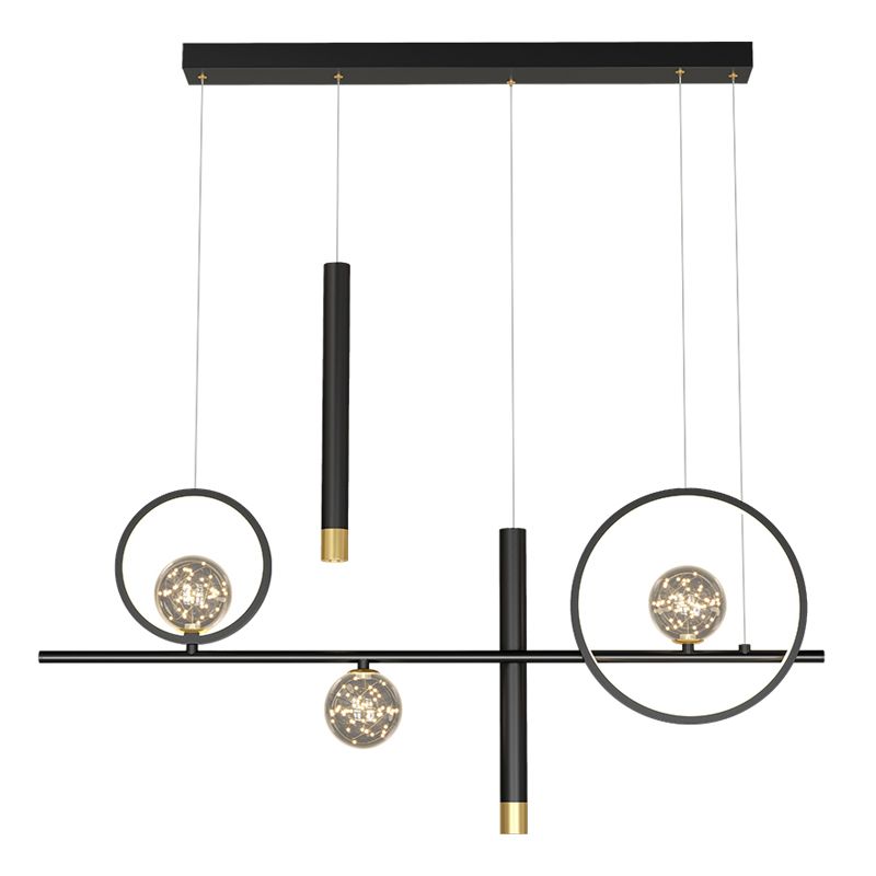 Contemporary Style Geometry Island Lighting Ideas Metal 7- Light Island Pendant Lights