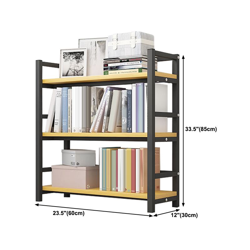 Modern Style Bookshelf Black Metal Frame Bookcase for Office
