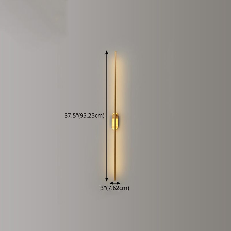 Moderne, prägnante Innenleitwandlampe Kupfer linearer Wandleuchten mit Acrylschatten