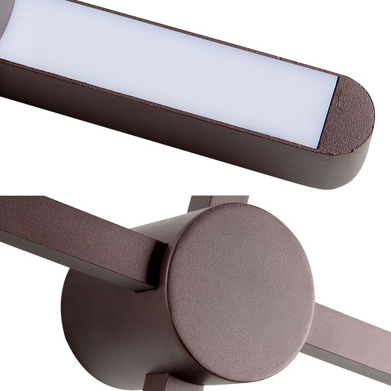 Crossed Lines Sconce Wall Light Metal Post Modern Wall Lamp in Brown for Living Room