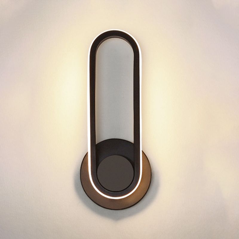 Nordischer Stil Metall Wandleuchte oval Form 12 "breite LED -Wandleuchten für Schlafzimmer