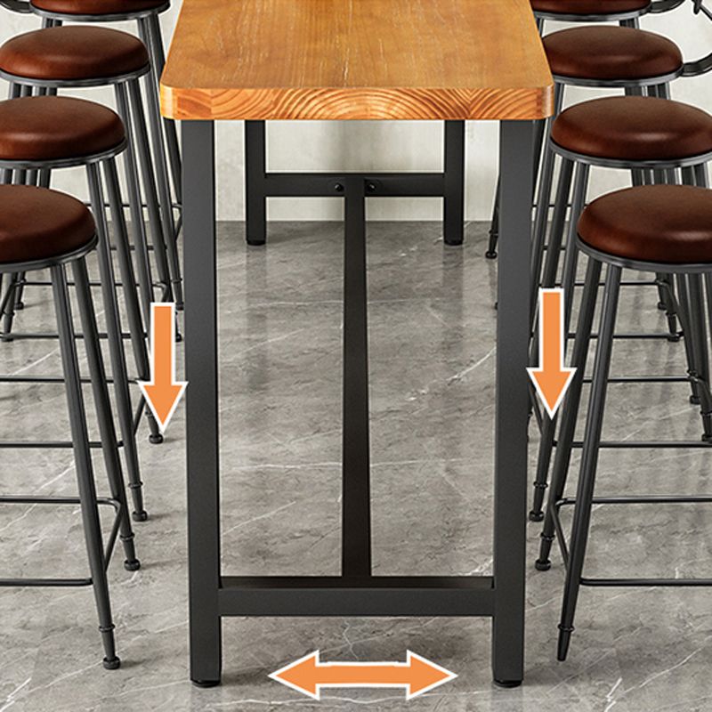 Industrial 1/9 Pieces Bar Table Set Rectangle Pine Wood Counter Table for Cafe