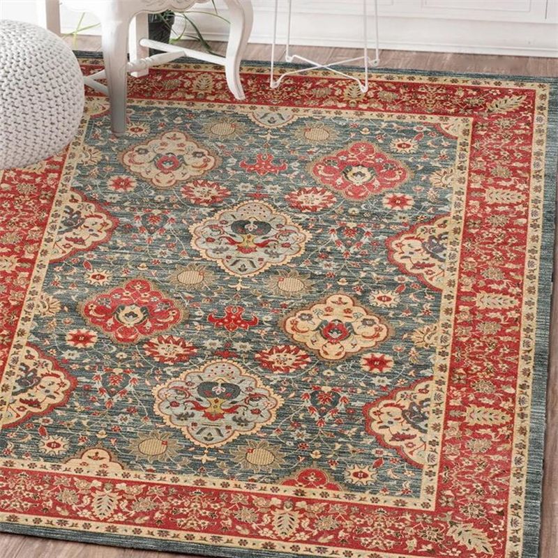 Exotic Geometric Patterned Rug Multicolored Moroccan Rug Polypropylene Stain Resistant Non-Slip Backing Machine Washable Carpet for Room