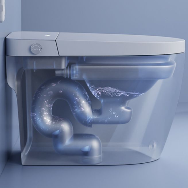 White Elongated Floor Standing Bidet Home Deodorizing Ceramic Smart Toilet