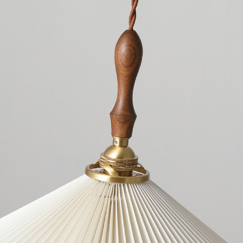 Conical Hanging Pendant Light Minimalist Wood Dining Room Hanging Light Fixture