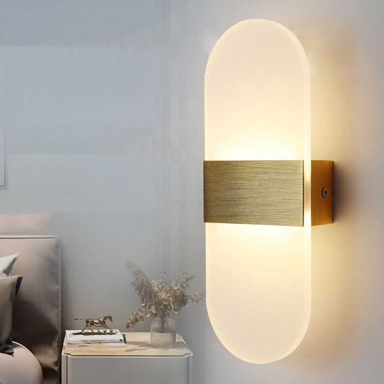 Iluminación moderna de pared LED Iluminación minimalista de pared con sombra acrílica para pasillo