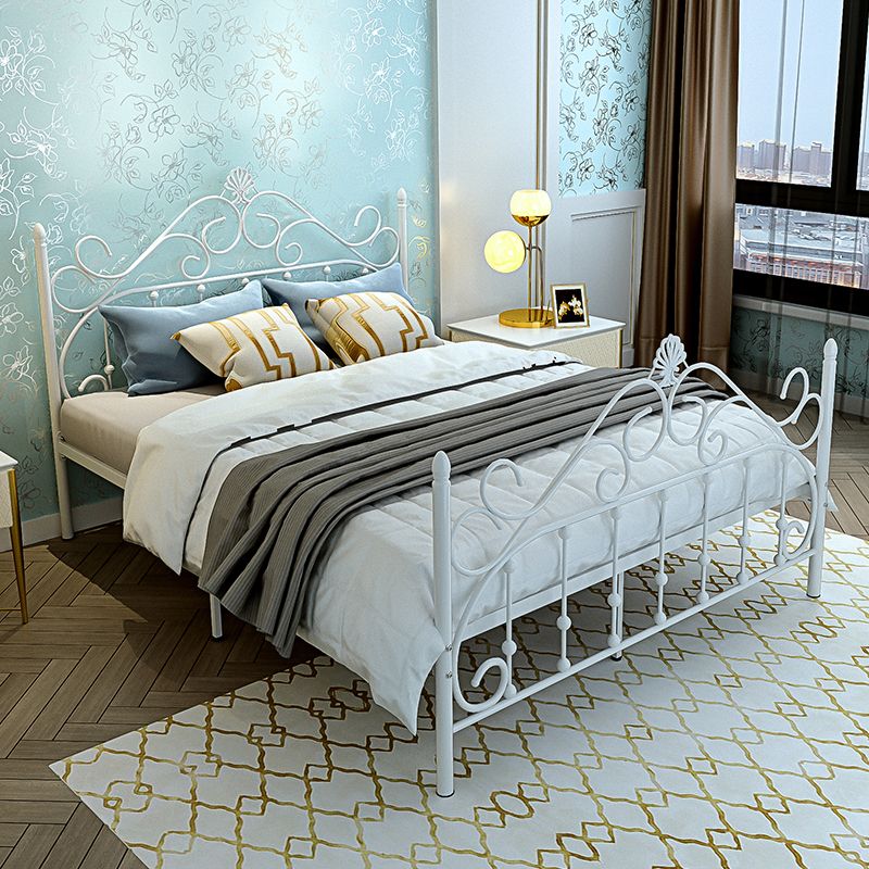 Industrial Metal Standard Bed, Open-Frame Arched Headboard Bed