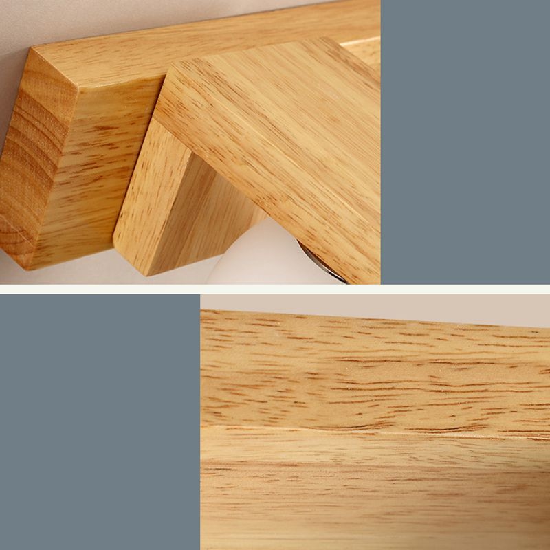 Bola de vidrio tocador de tocador apliques nórdico lámpara de tocador de madera para baño