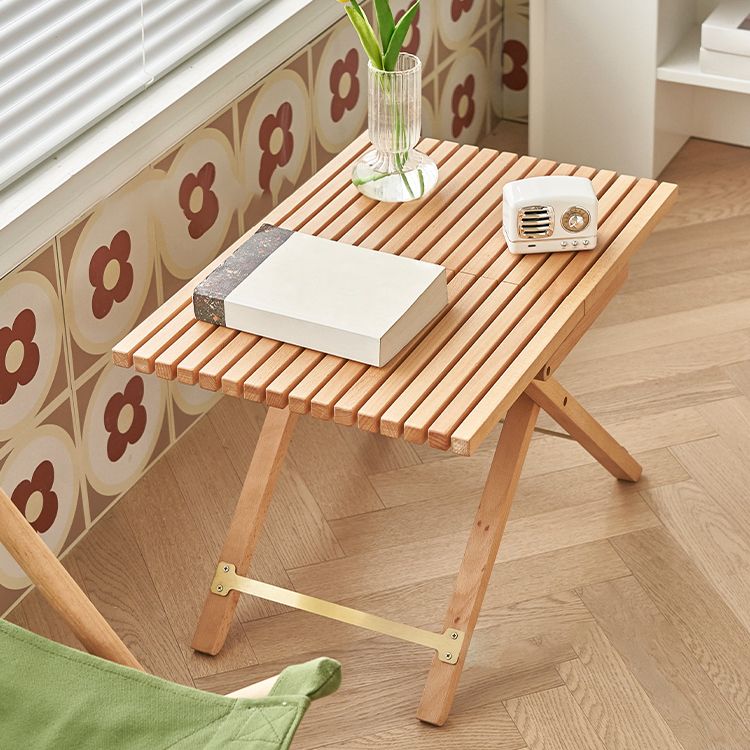 Modern Waterproof Wood Courtyard Table Rectangle Outdoor Table