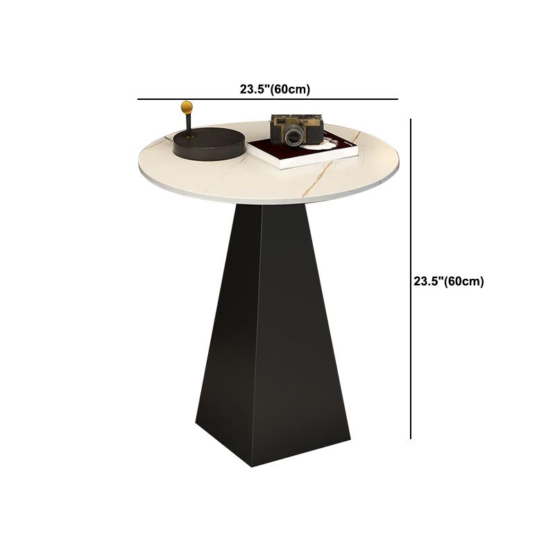 19.6"/23.6" Wide Modern Slate Round Side Table Pedestal End Table