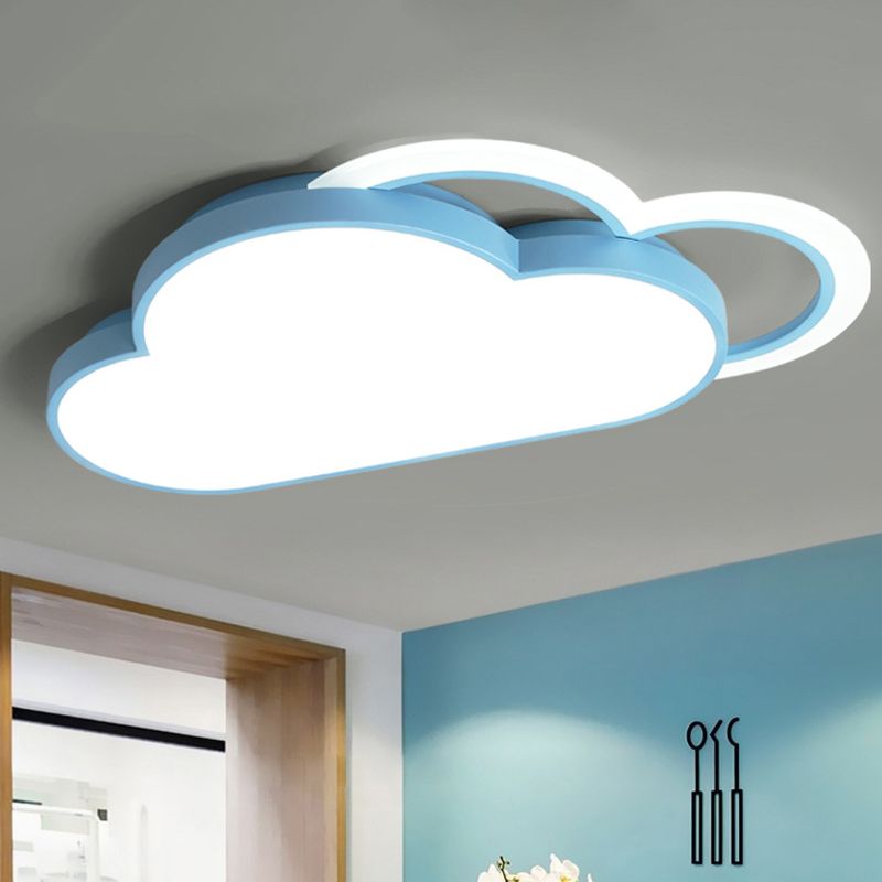 LED-Unterputzleuchte für Schlafzimmer, moderne, deckennahe Beleuchtung mit Cloud-Metallschirm