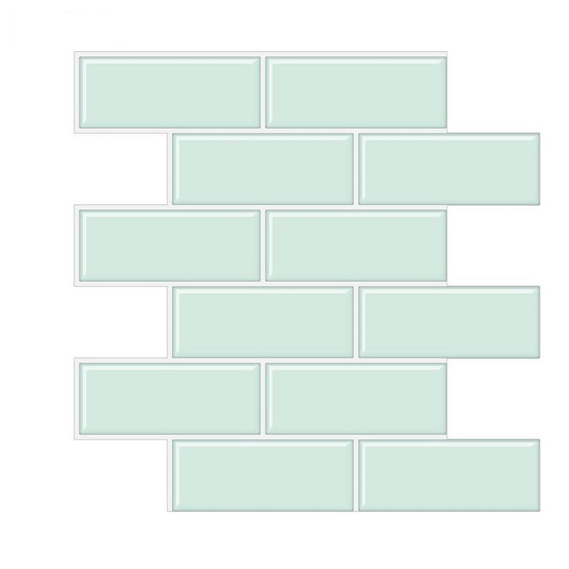 Rectangle Tile-Peel & Stick Plain Waterproof Plastic Peel & Stick Subway Tile for Kitchen
