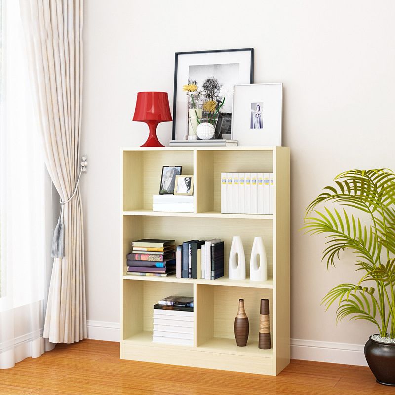 Contemporary Wood Shelf Bookcase Closed Back Book Shelf for Home