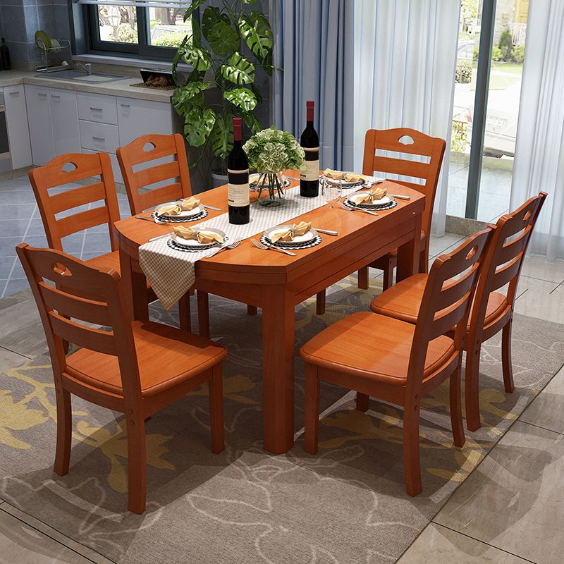 Modern Style Dining Table Solid Wood Butterfly Leaf Dining Table for Kitchen Use